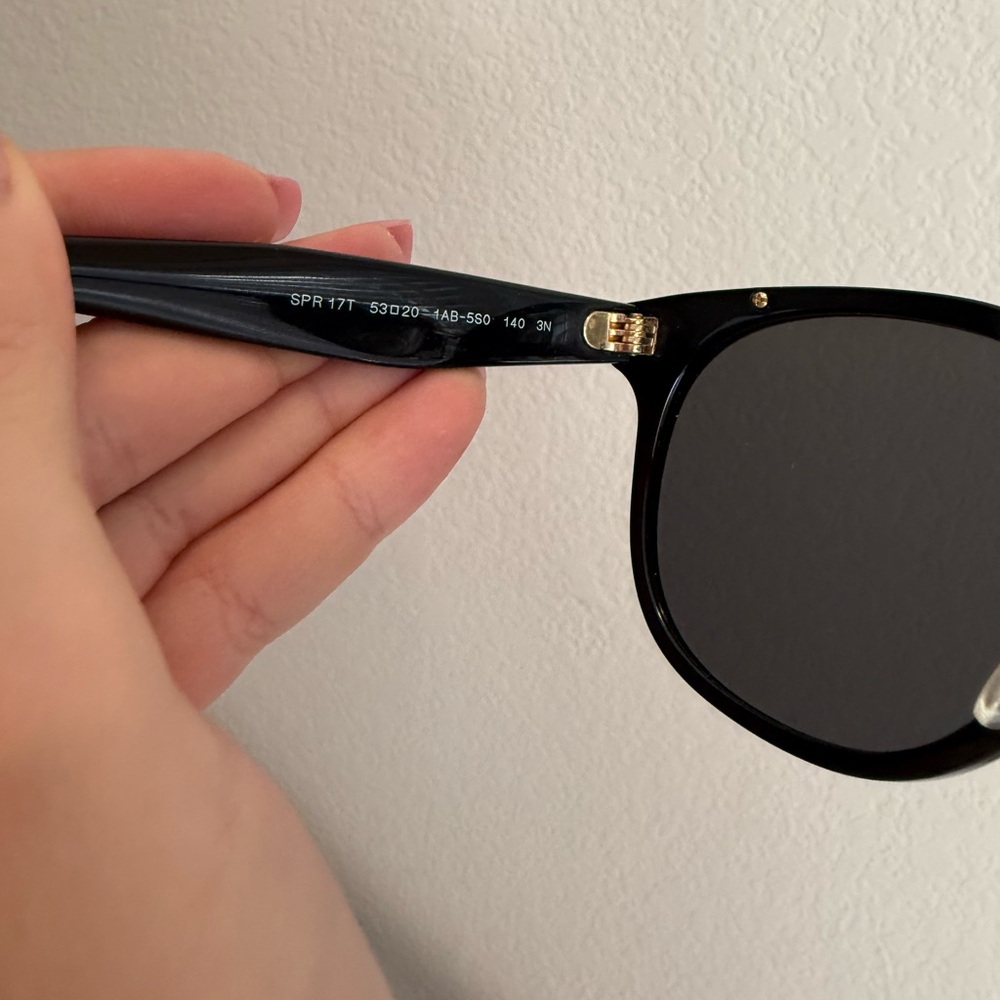 Prada Black Round Women's Sunglasses with Dark Lenses - Picture 9 of 9